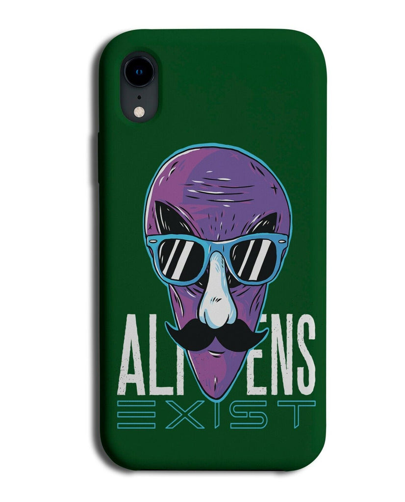Conspiracy Theorist Aliens Exist Funny Phone Case Cover Alien Moustache i945