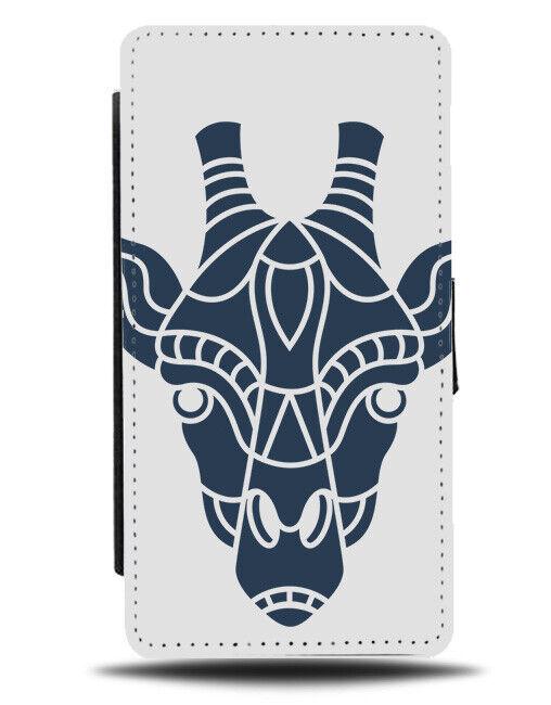 Tribal Giraffe Tattoo Design Flip Wallet Case Animal Face Pattern Marks J461