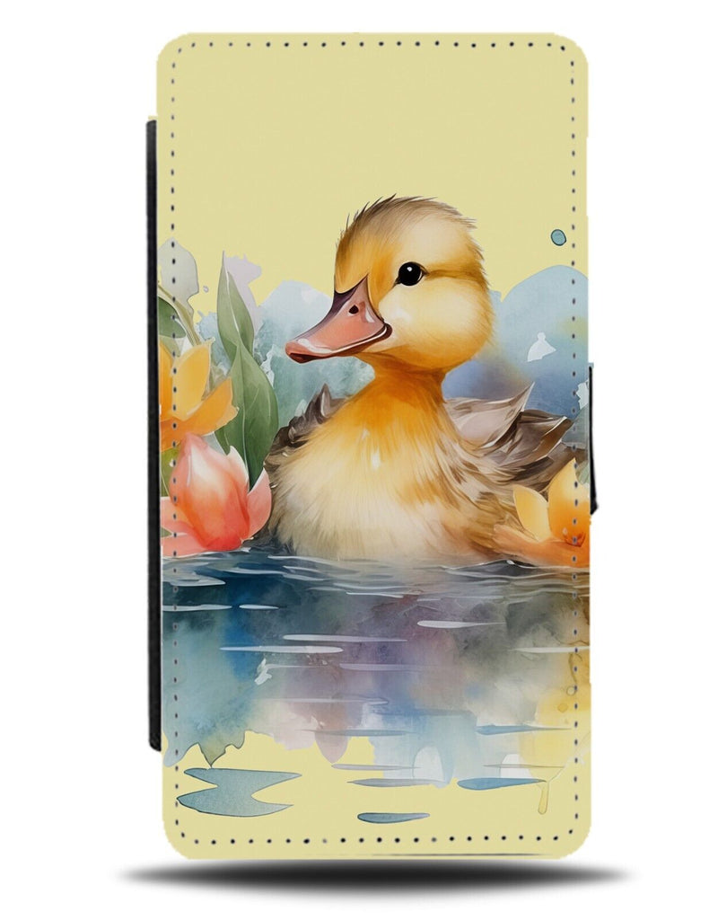 Yellow Swimming Duck Flip Wallet Case River Water Novelty Art Rubber Ducks DC30