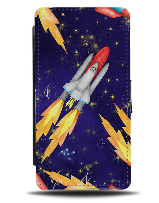 Firing Rocket Flip Wallet Case Rocket Launch Cartoon Space Boys Galaxy E757