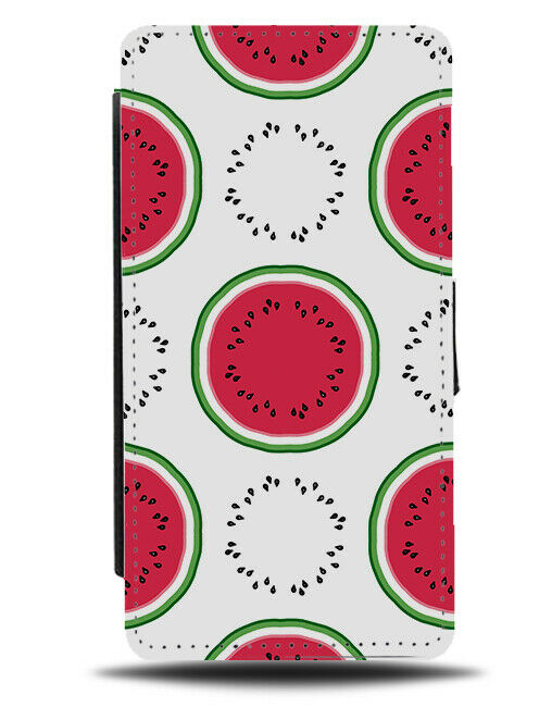 Whole Watermelon Fruit Flip Wallet Case Circle Circles Seeds Shapes E789