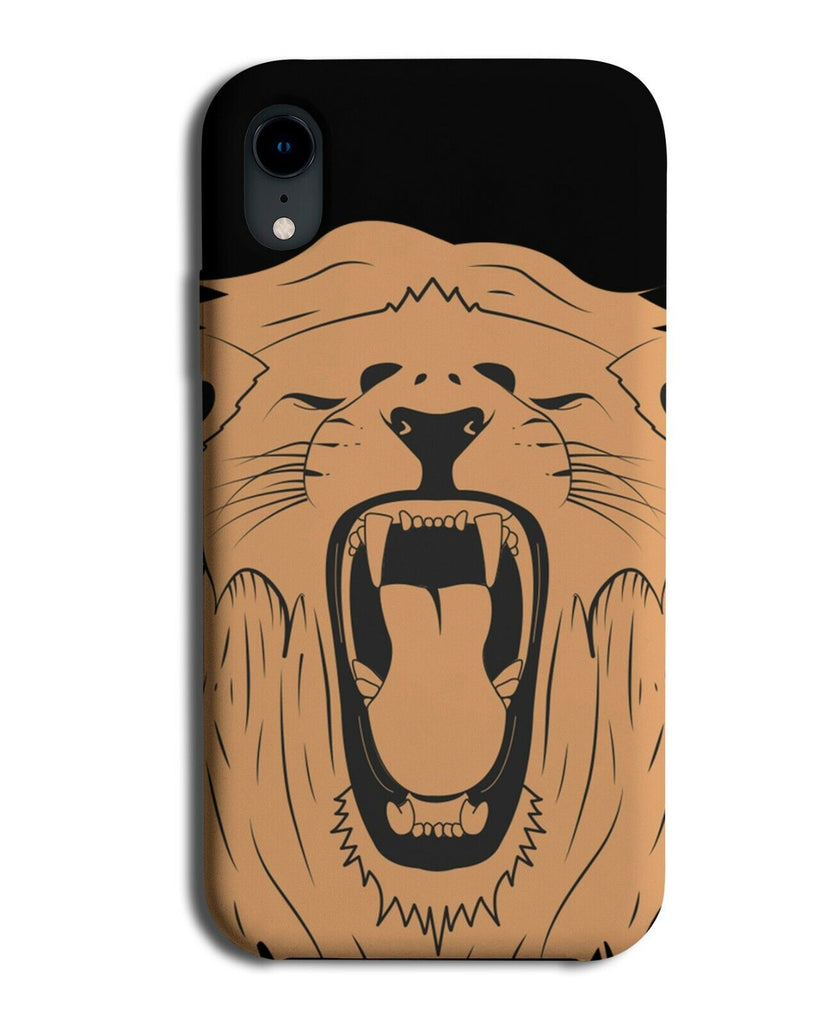 Lion Roaring Cartoon Face Phone Case Cover Outline Comic Drawing Animated J704
