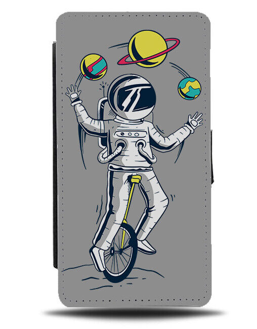 Astronaught Juggling Planets Flip Wallet Case Planet Unicycle Juggler Funny K123
