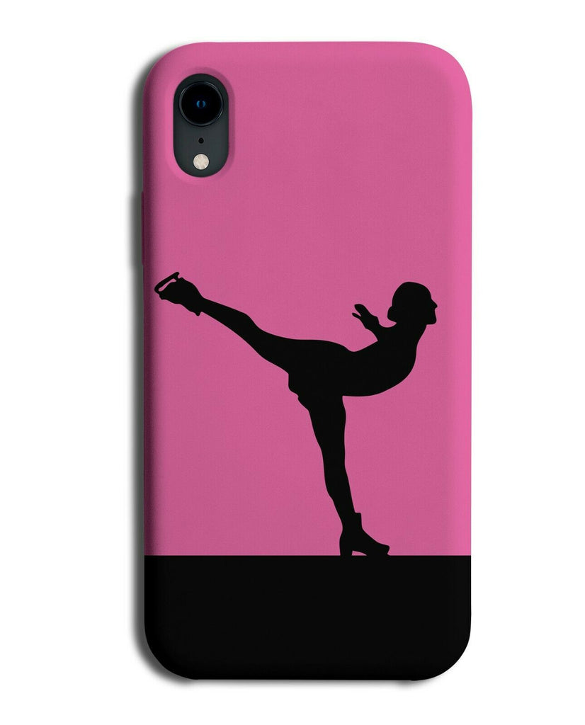 Ice Skating Phone Case Cover Skates Skater Figure Gift Present Hot Pink i615