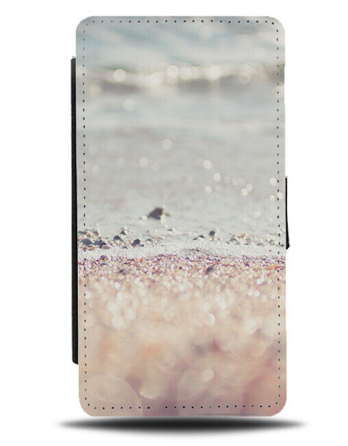 Sandy Blurred Beach Photo Flip Wallet Case Picture Waves Rose Gold Sand G937