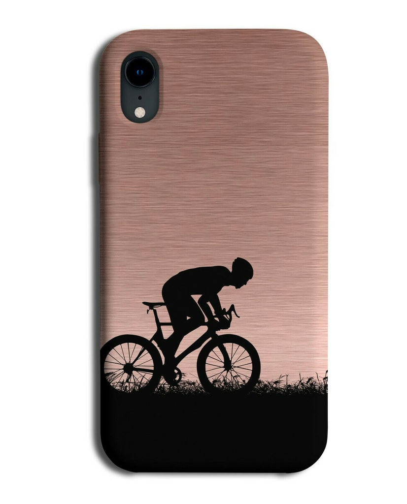 Mountainbike Phone Case Cover Mountain Bike Biking Biker Rose Gold Coloured i683
