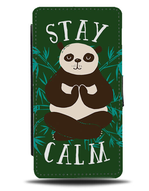 Calming Panda Flip Wallet Case Stay Calm Quote Pandas Quote Phrase Quiet J921
