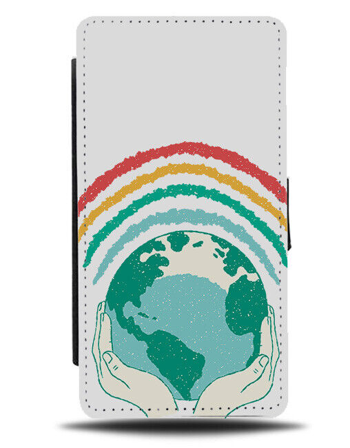 Hes Got The Whole World In His Hands Flip Wallet Case Earth Rainbow Globe K094